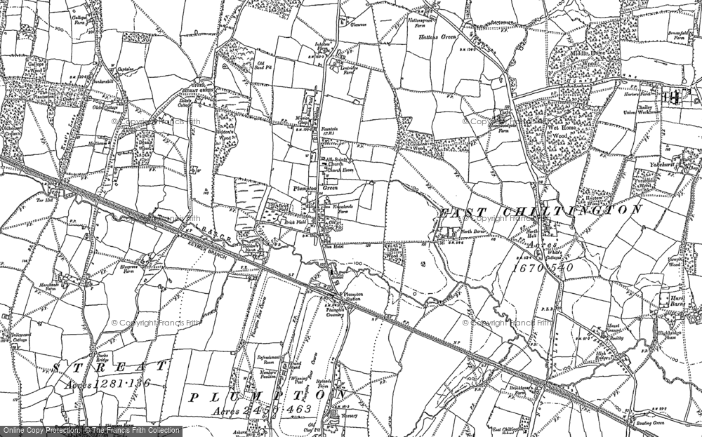 Old Map of Plumpton Green, 1896 in 1896