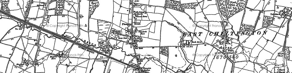 Old map of Plumpton Green in 1896