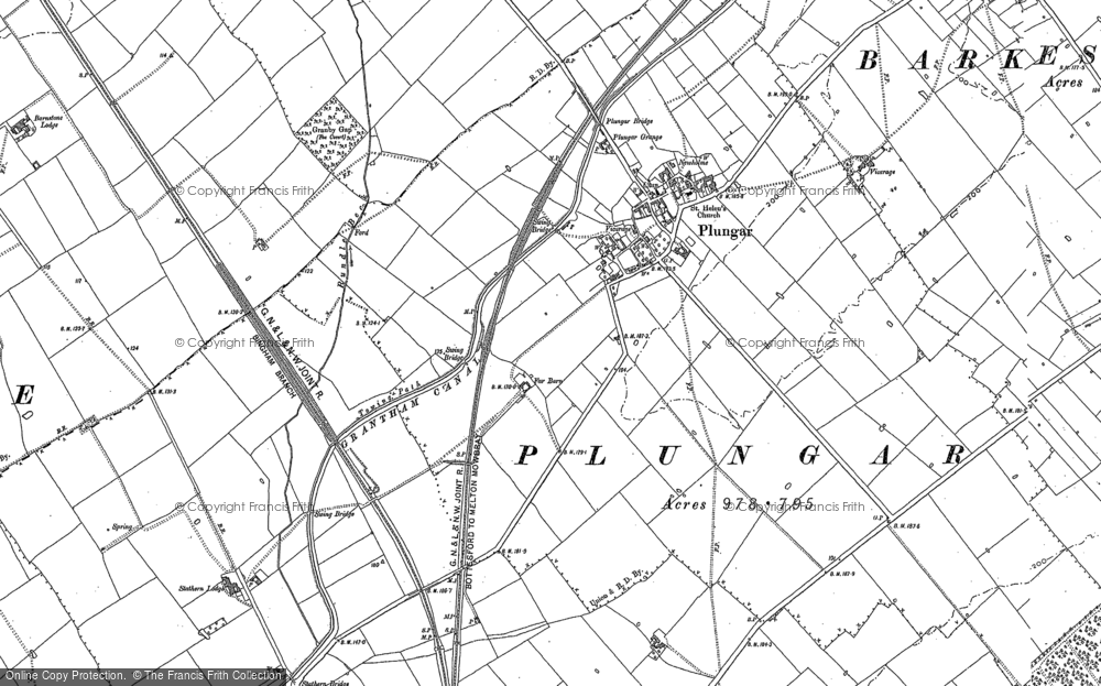 Old Map of Plungar, 1886 - 1902 in 1886