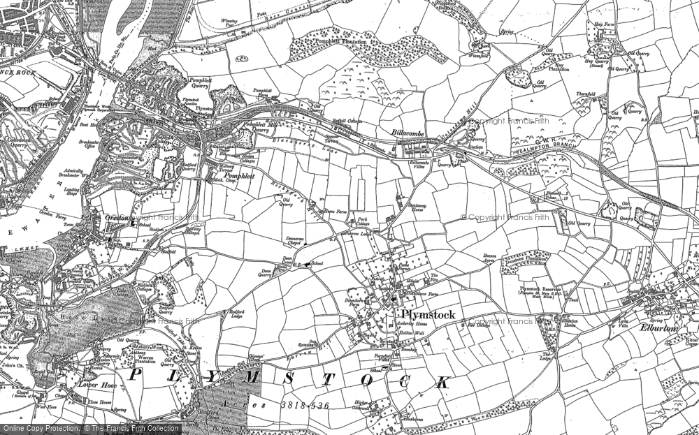 Old Map of Plymstock, 1905 in 1905