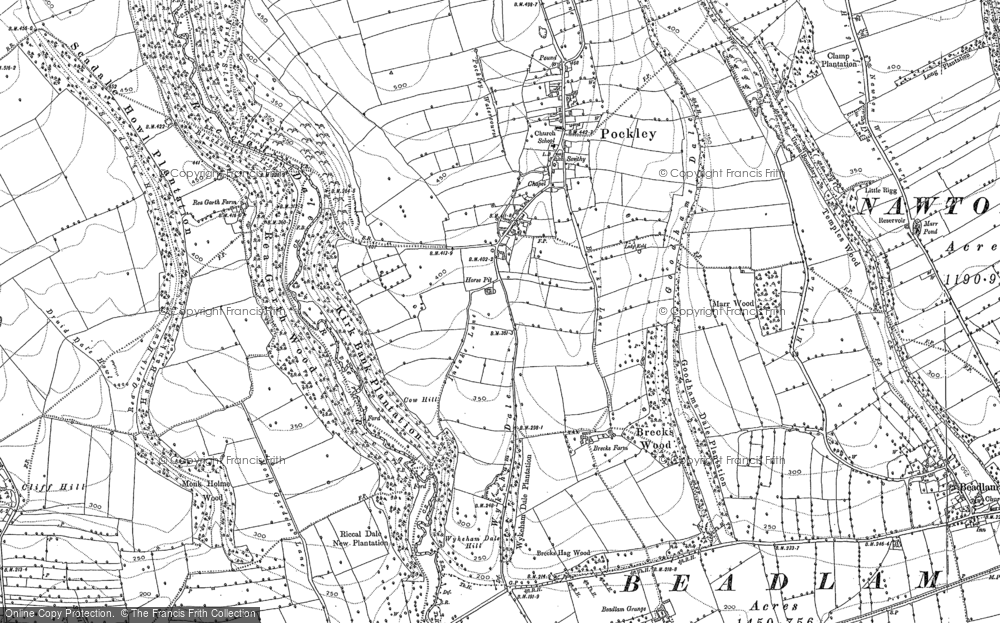 Old Map of Historic Map covering Beadlam Rigg in 1891
