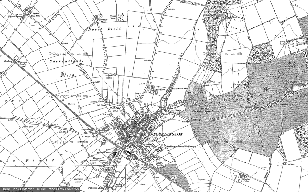 Old Map of Pocklington, 1890 - 1891 in 1890