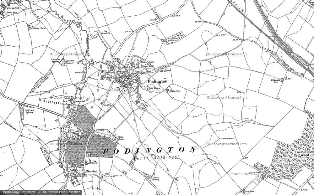 Old Map of Podington, 1899 - 1900 in 1899