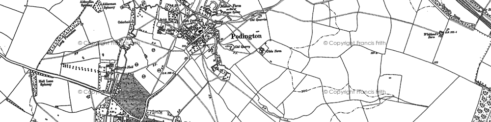 Old map of Podington in 1899