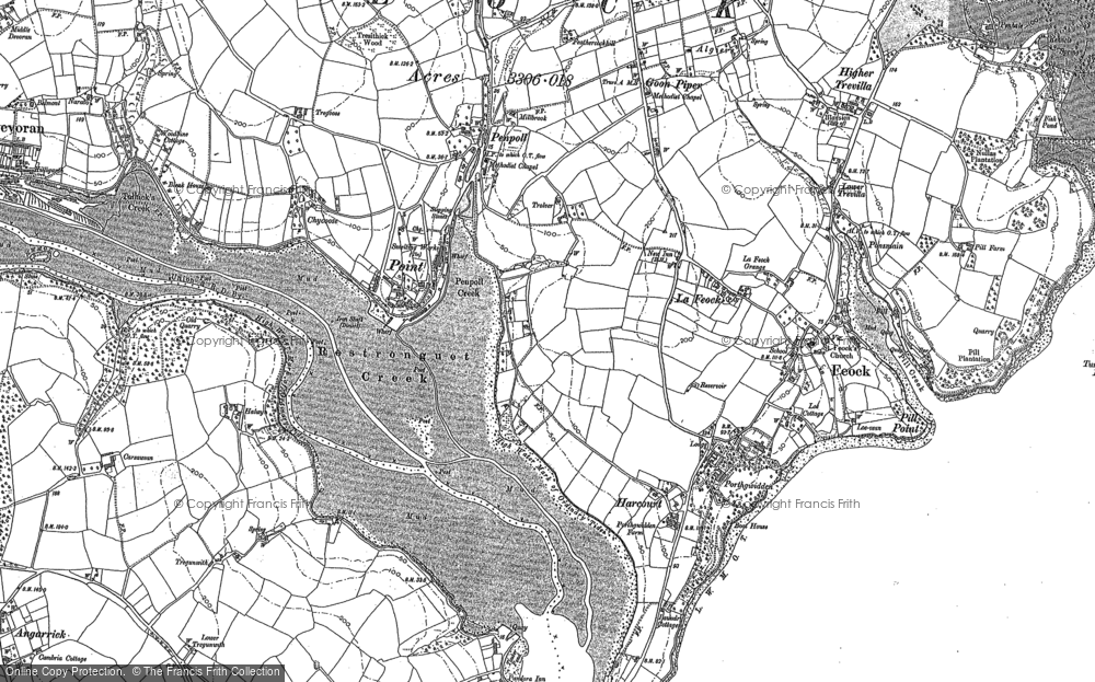 Old Map of Historic Map covering Chycoose in 1878