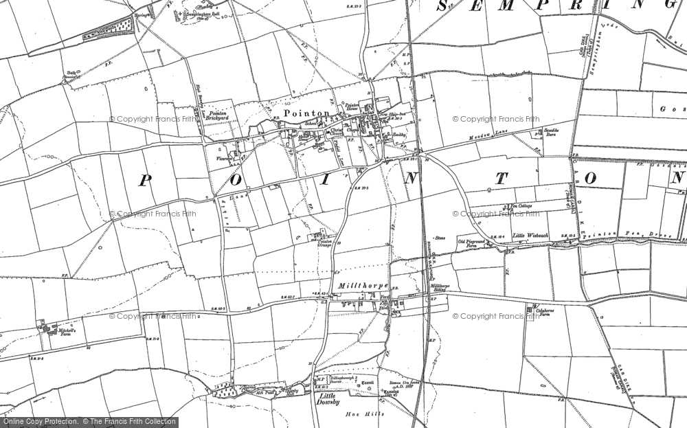 Old Map of Pointon, 1886 - 1887 in 1886