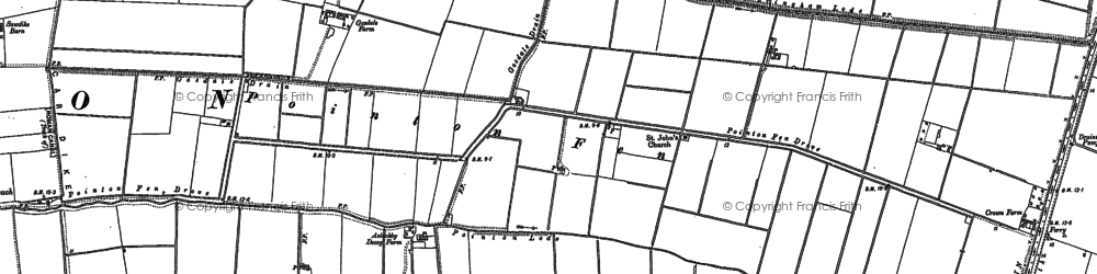 Old map of Pointon Fen in 1886