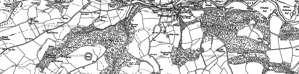 Old map of Treboul in 1888