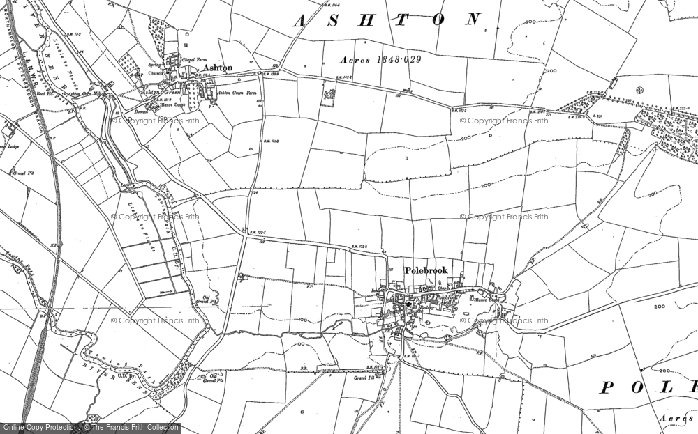 Old Map of Polebrook, 1899 in 1899