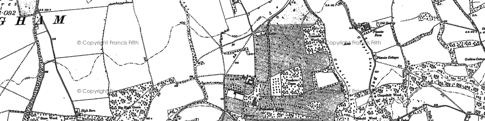 Old map of Polesden Lacey in 1894