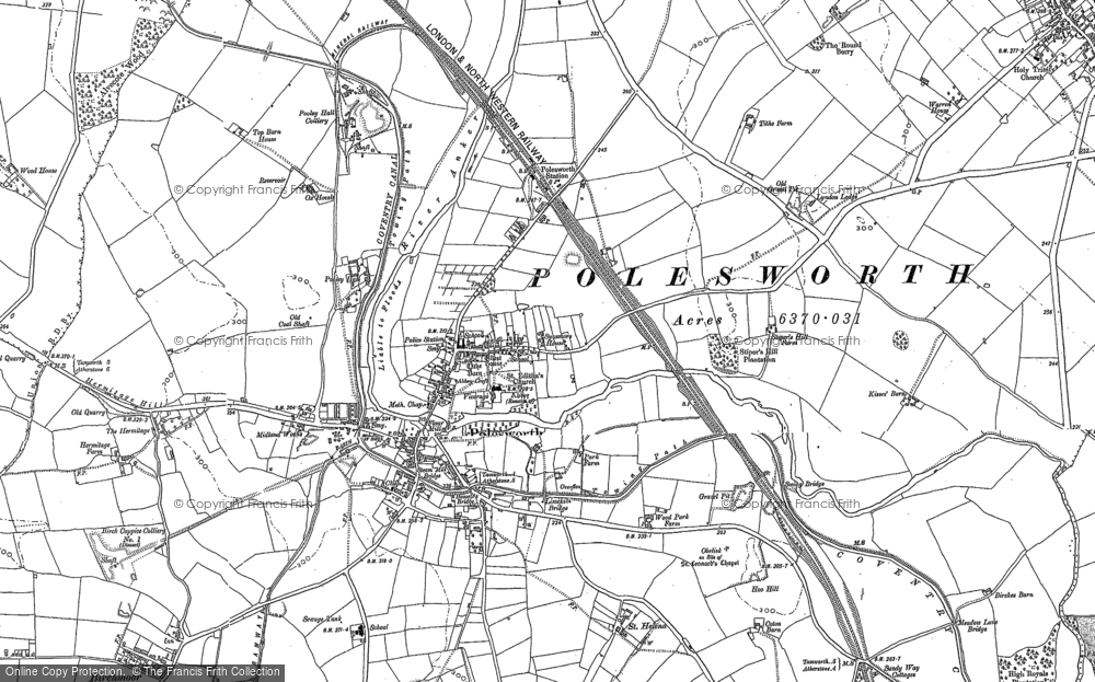 Old Map of Polesworth, 1883 - 1901 in 1883