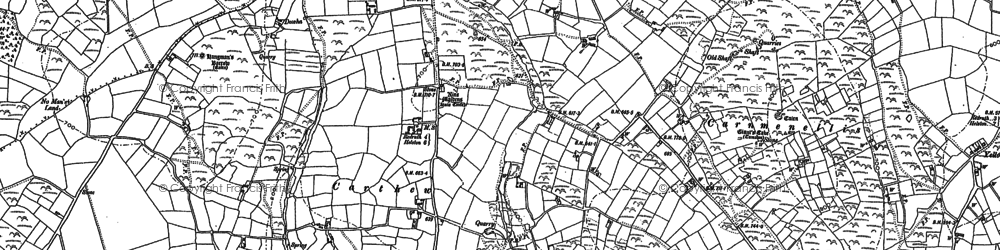 Old map of Nine Maidens Downs in 1878