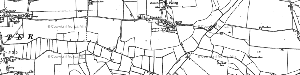 Old map of Poling in 1875