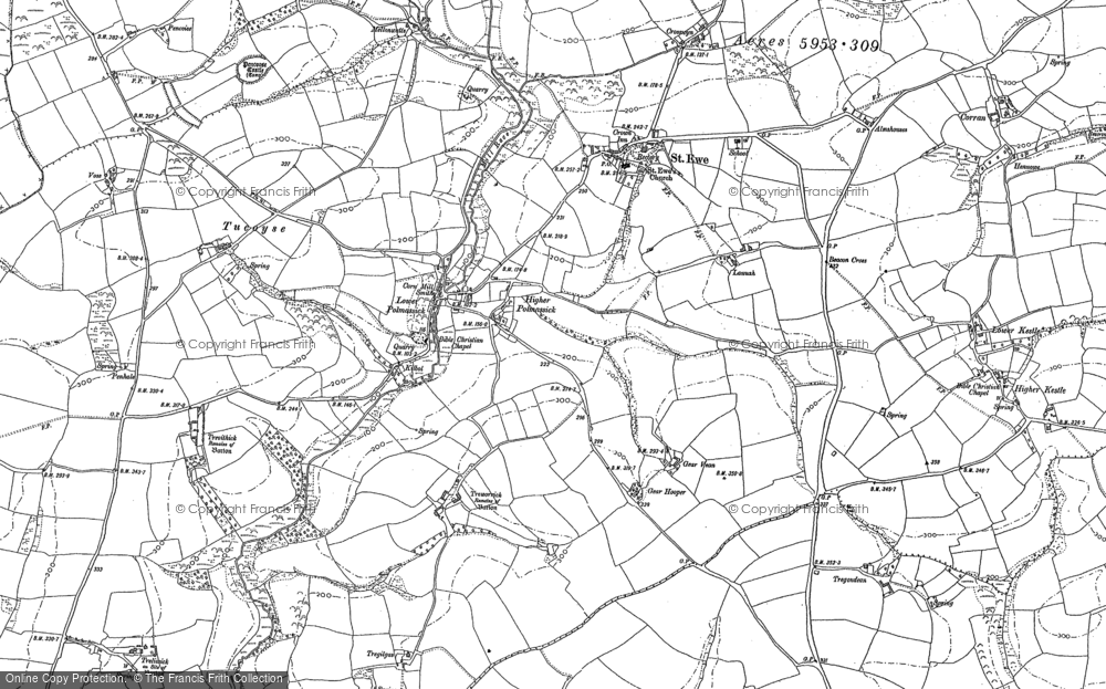 Old Map of Historic Map covering Stepaside in 1879