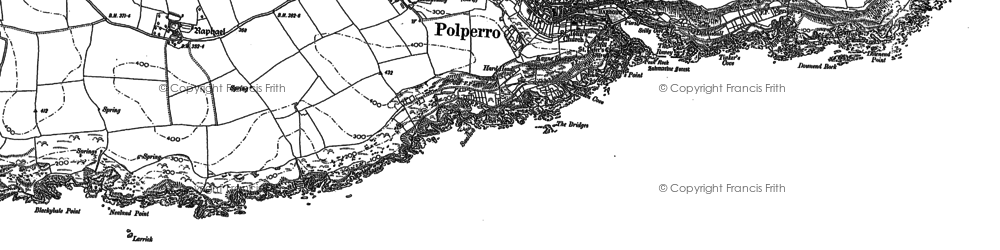 Old map of Polperro in 1905