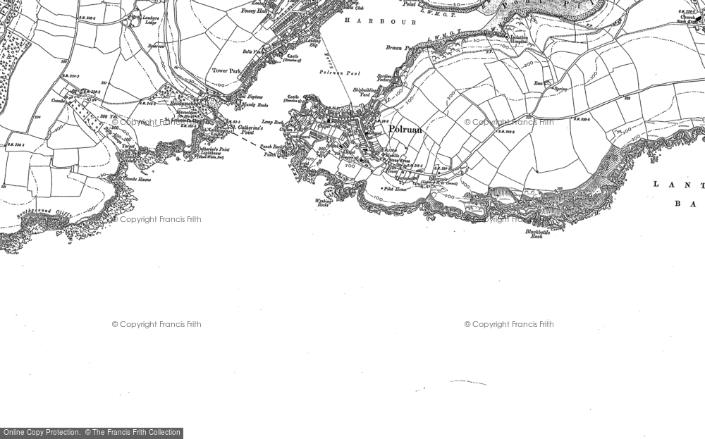 Old Map of Polruan, 1906 in 1906