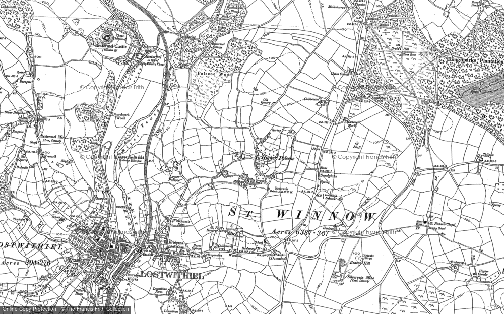 Old Map of Polscoe, 1881 in 1881