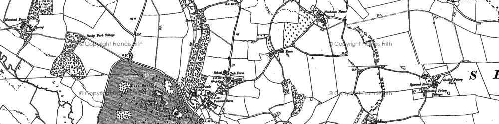 Old map of Polstead in 1884