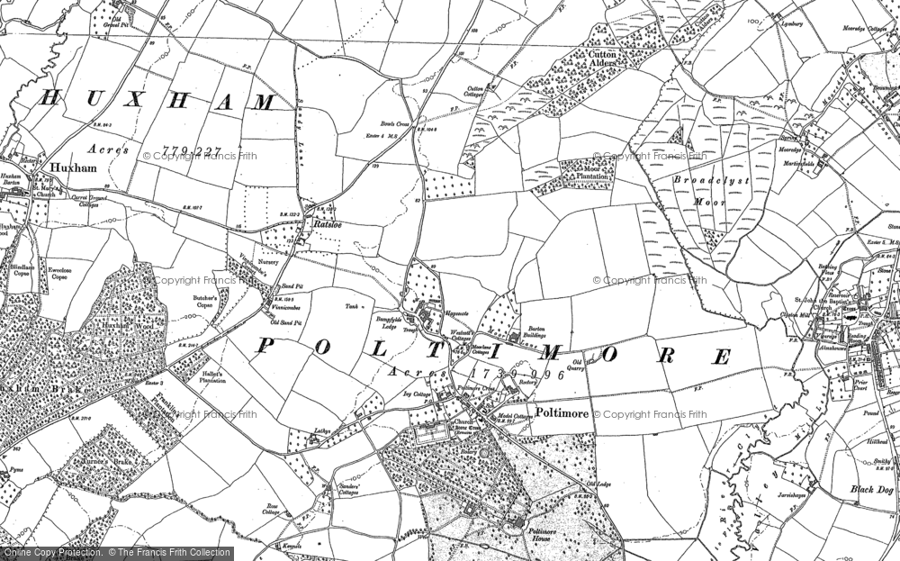 Old Map of Poltimore, 1866 - 1895 in 1866