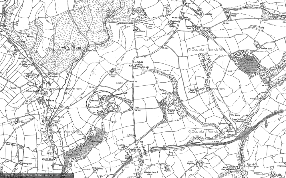 Old Map of Polwhele, 1879 - 1886 in 1879