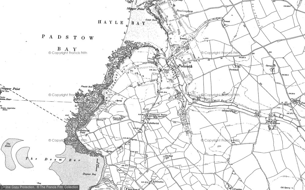 Old Map of Polzeath, 1880 - 1905 in 1880