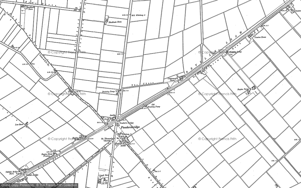 Old Map of Historic Map covering Bevill's Leam in 1900