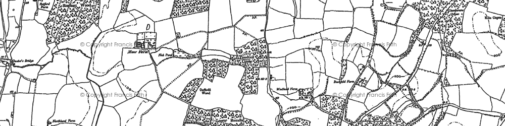 Old map of Pondtail Copse in 1895