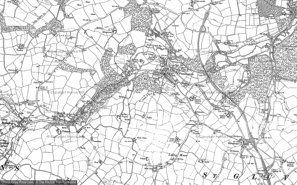 Old Map of Ponsanooth, 1878 - 1906 in 1878