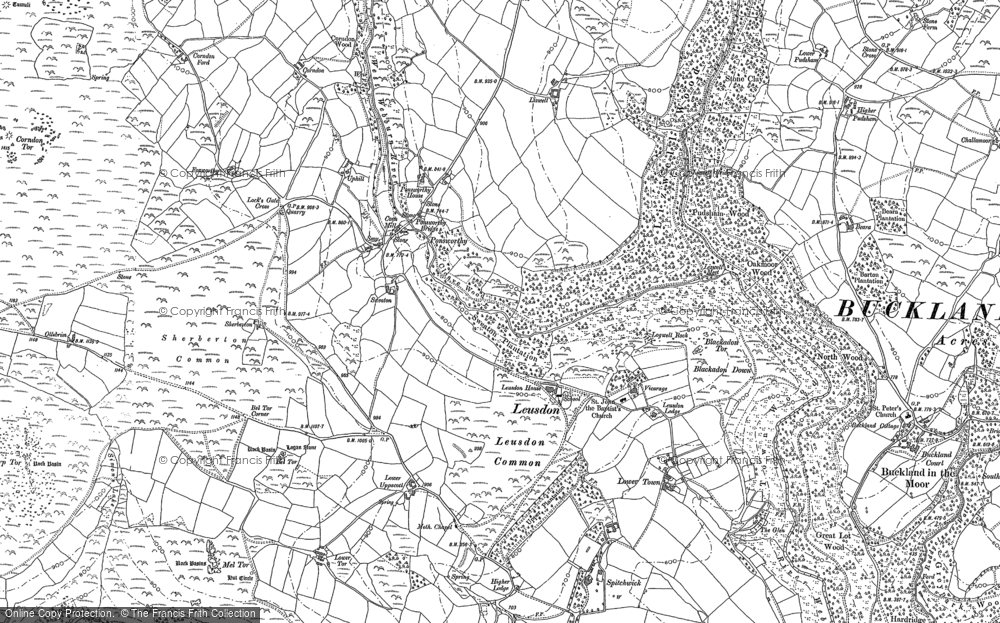 Old Map of Ponsworthy, 1884 - 1885 in 1884