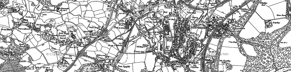 Old map of Pont Cysyllte in 1909