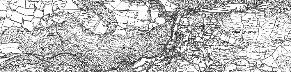 Old map of Afon Ystwyth in 1886
