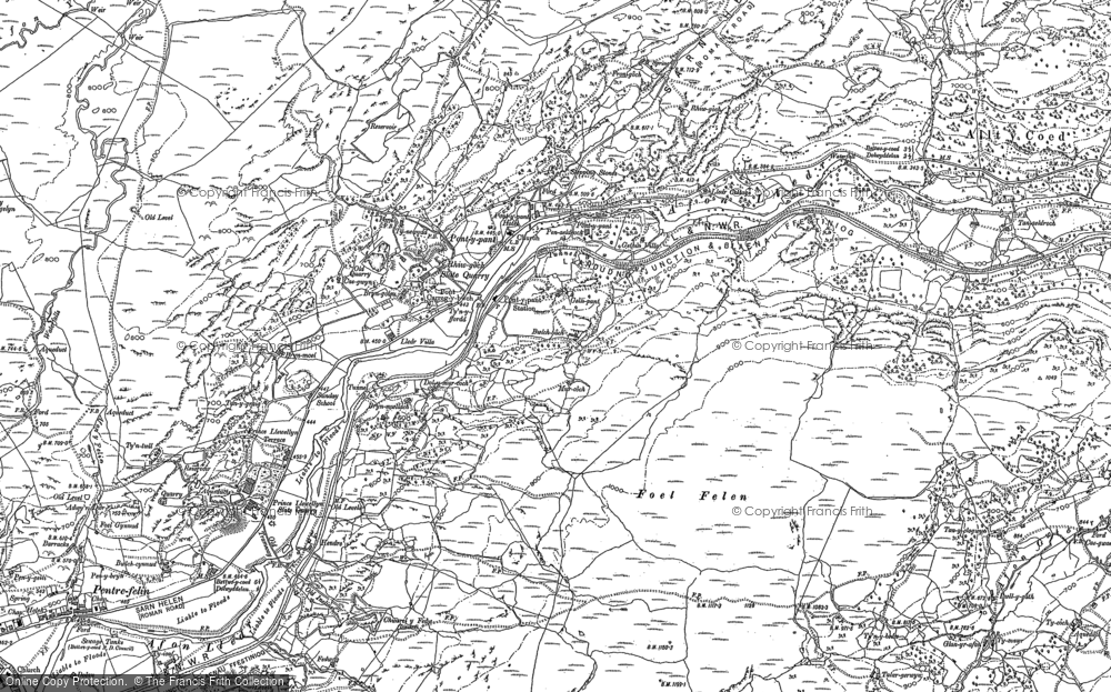 Old Map of Historic Map covering Bwlch y Groes in 1888