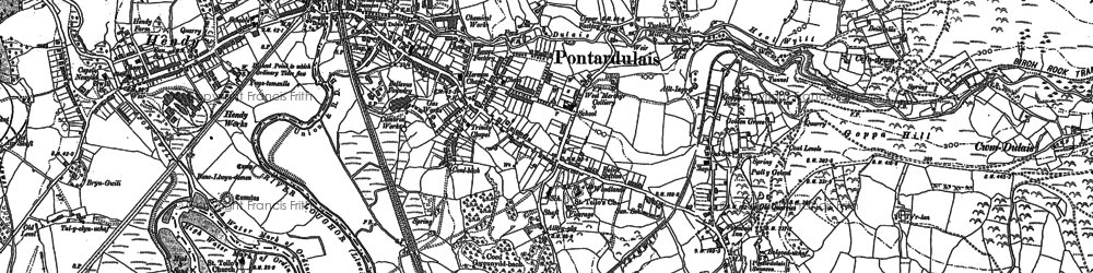 Old map of Pentrebach in 1905