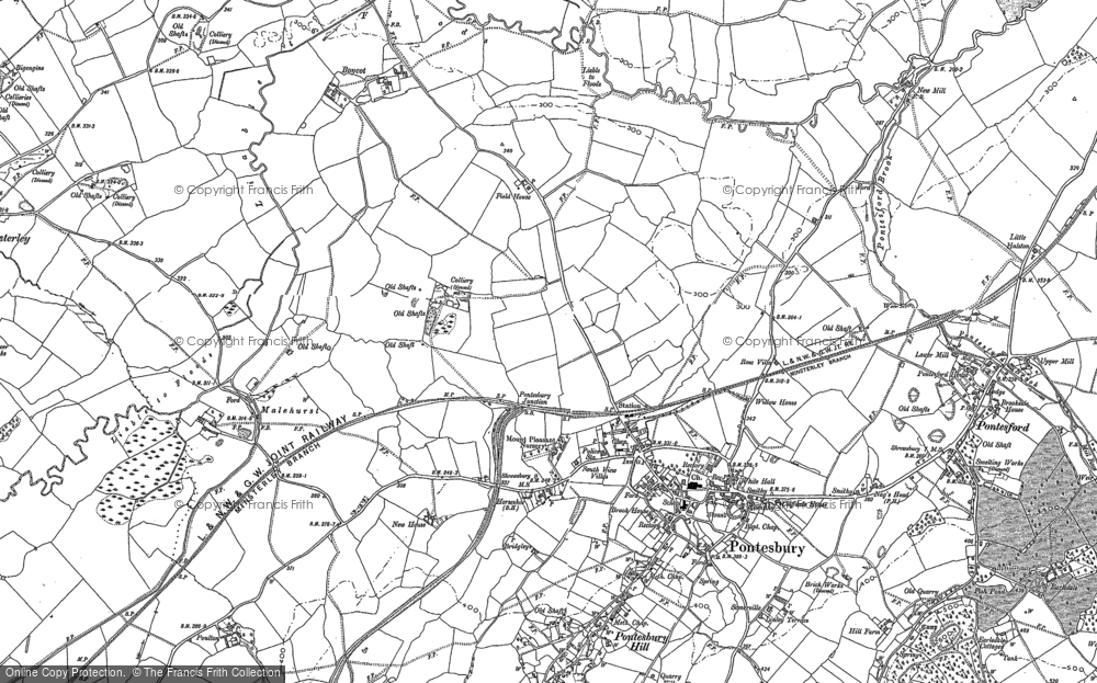 Old Map of Pontesbury, 1881 in 1881