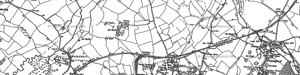 Old map of Pontesbury in 1881