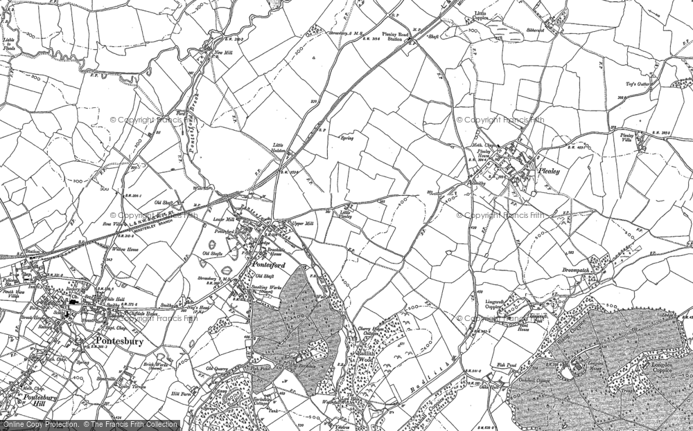 Old Map of Historic Map covering Radlith in 1881