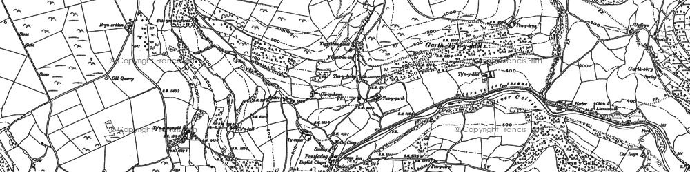 Old map of Pontfadog in 1909