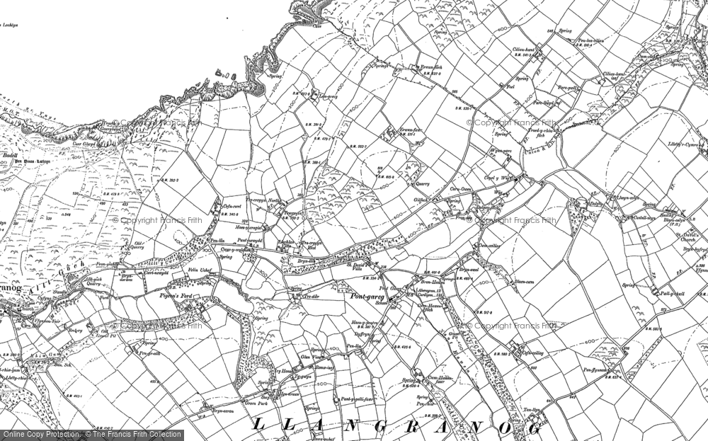 Old Map of Pontgarreg, 1904 in 1904