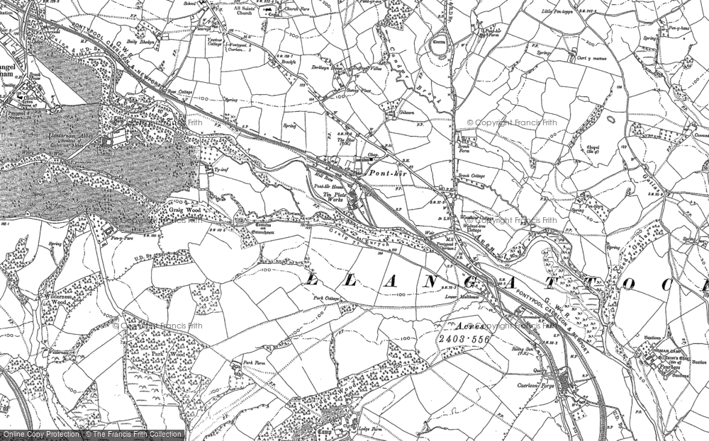 Old Map of Ponthir, 1899 - 1900 in 1899