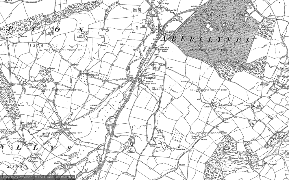 Old Map of Historic Map covering Coldbrook in 1887