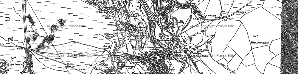 Old map of Pontlottyn in 1915