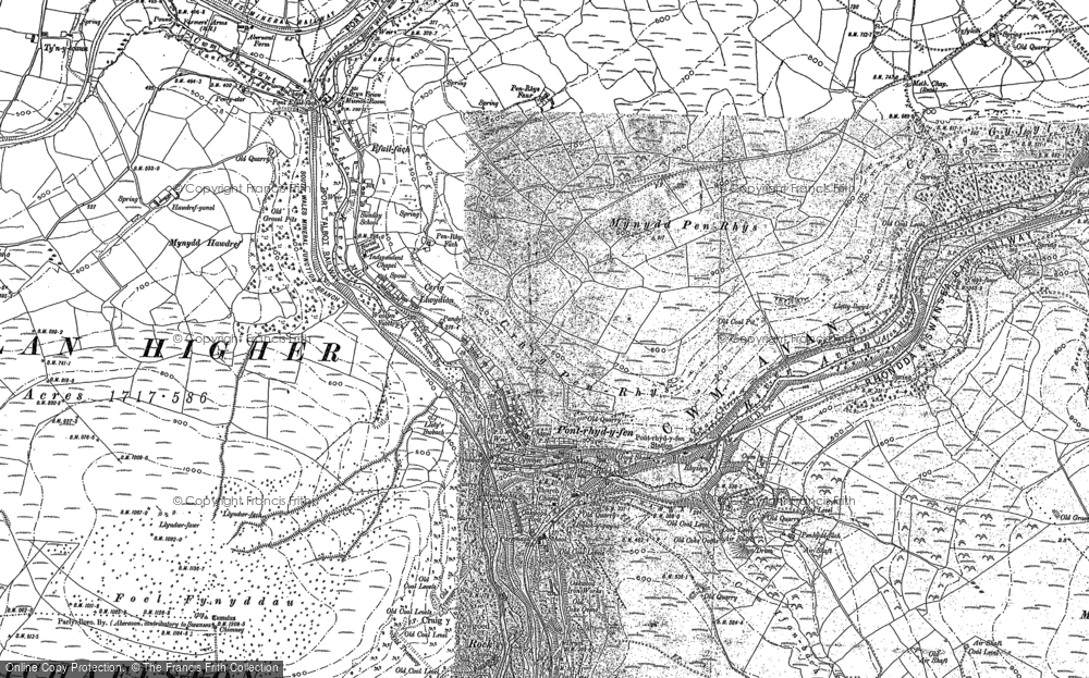 Old Map of Historic Map covering Rock in 1875