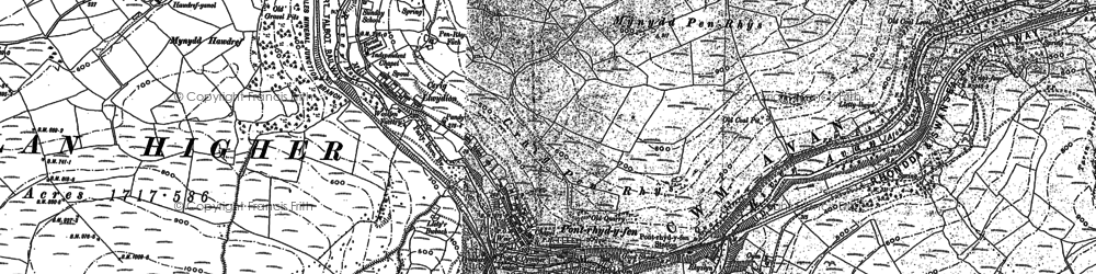 Old map of Pontrhydyfen in 1875