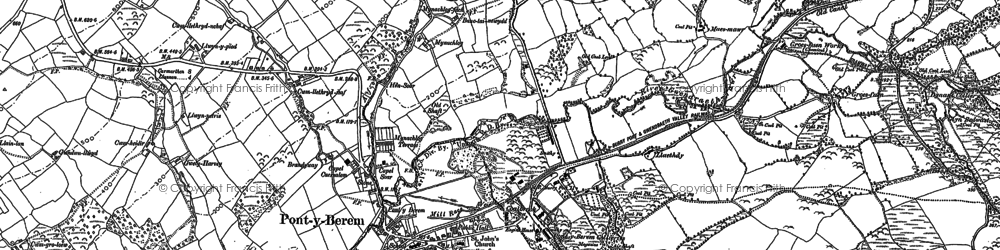 Old map of Pontyberem in 1879