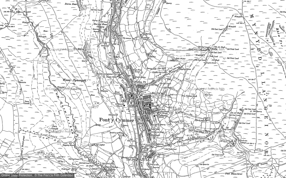 Old Map of Historic Map covering Pantygog in 1897