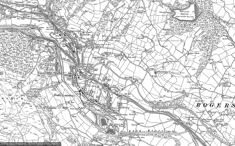 Old Map of Historic Map covering Penrhiw in 1899