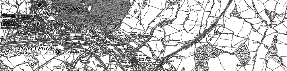 Old map of Pontymoel in 1900