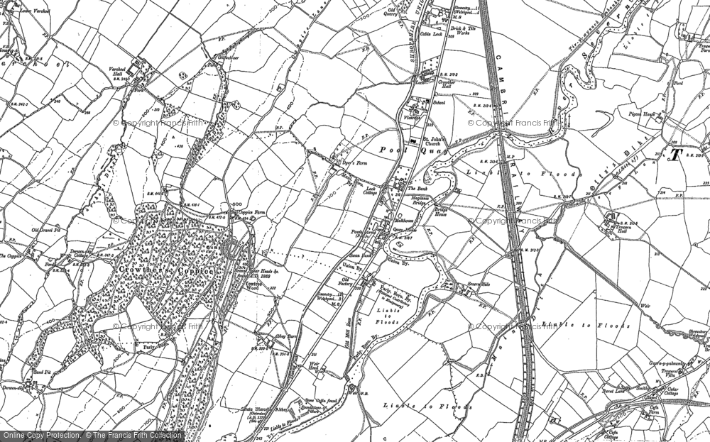 Old Map of Historic Map covering Wern in 1884