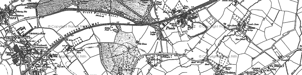 Old map of Poole in 1887