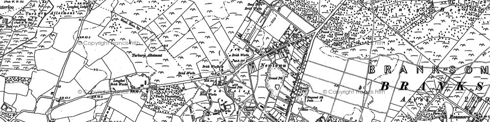 Old map of Poole Park in 1889